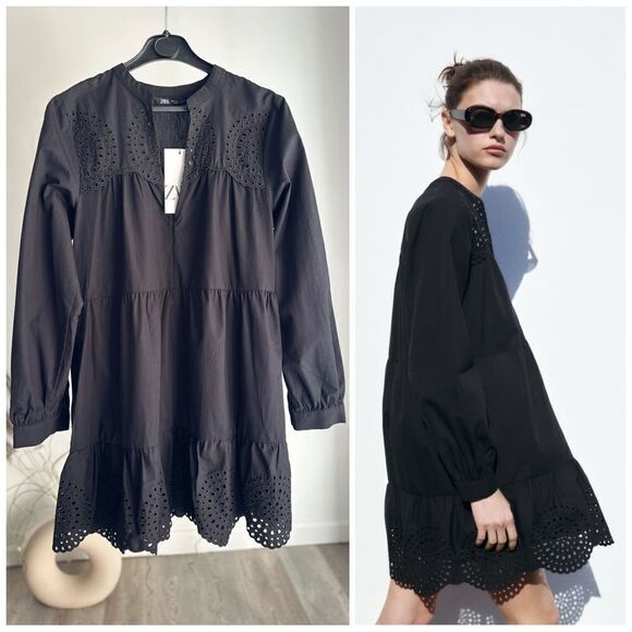 Zara Openwork Embroidered Dress Small - Picture 1 of 11